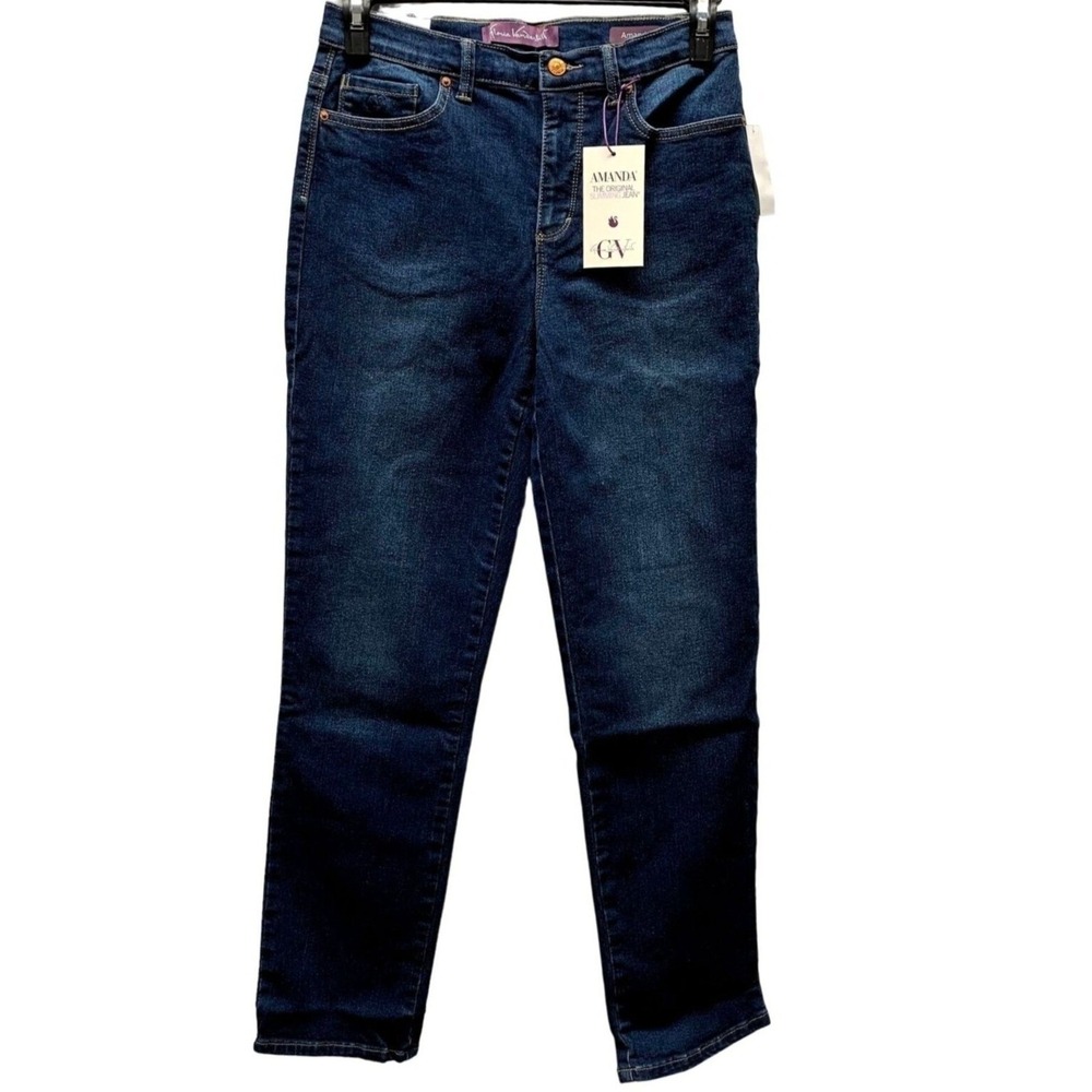 Gloria Vanderbilt Amanda Jeans Womens 8 Average Madison Dark Wash Magic Stretch